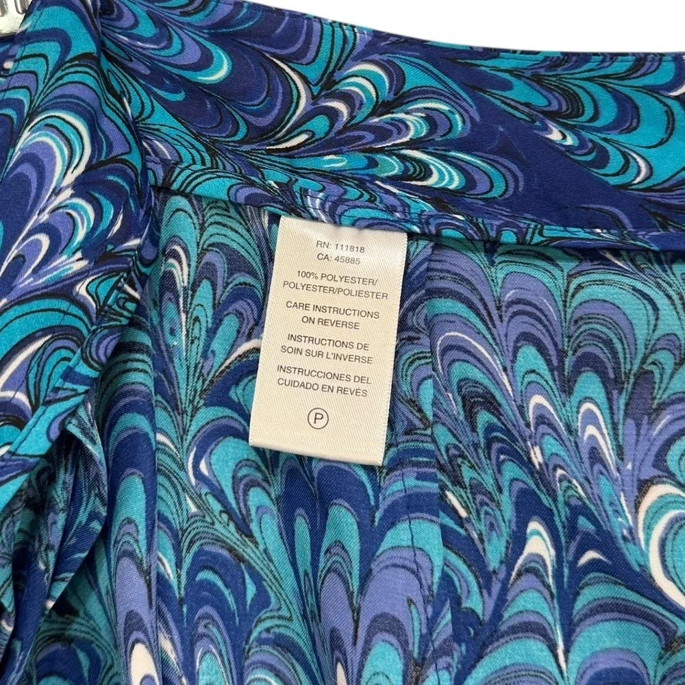 Michael Michael Kors Blue Swirl‎ Print Draped Mini Skirt Size 14
